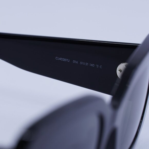 ?️ New Celine CL40287U 01A Sunglasses - Shiny Black Frame, Grey Lenses main image 4
